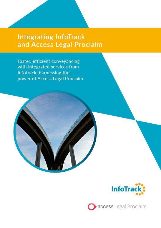 brochure cover for InfoTrack and Access Legal Proclaim integration